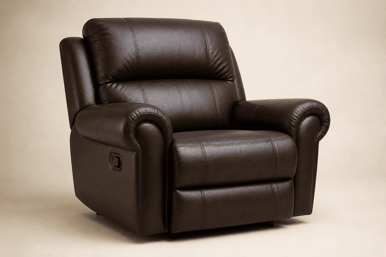 Casa recliner armchair in dark brown leather