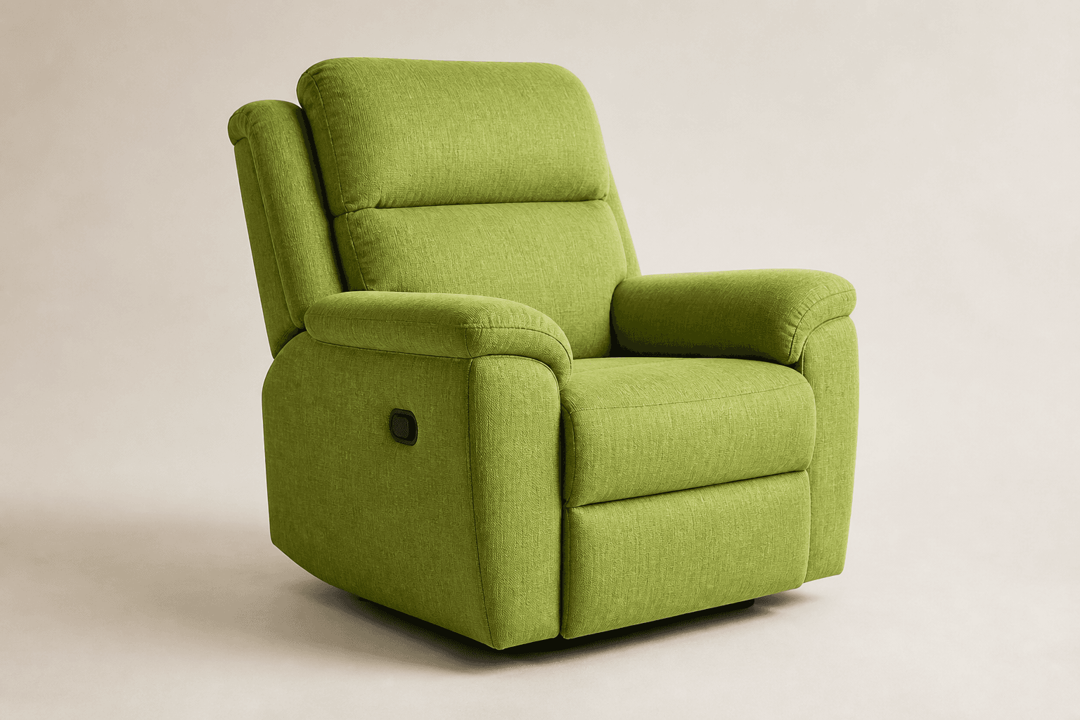 Cubo recliner armchair in lime green fabric