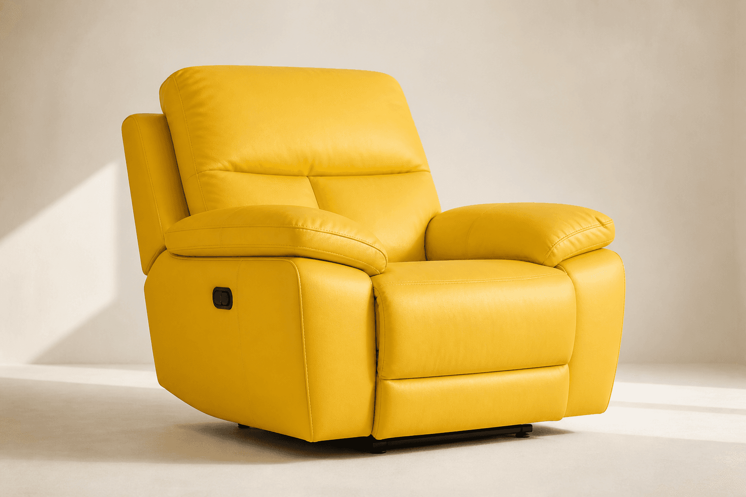 Quies recliner armchair in sunflower yellow leather