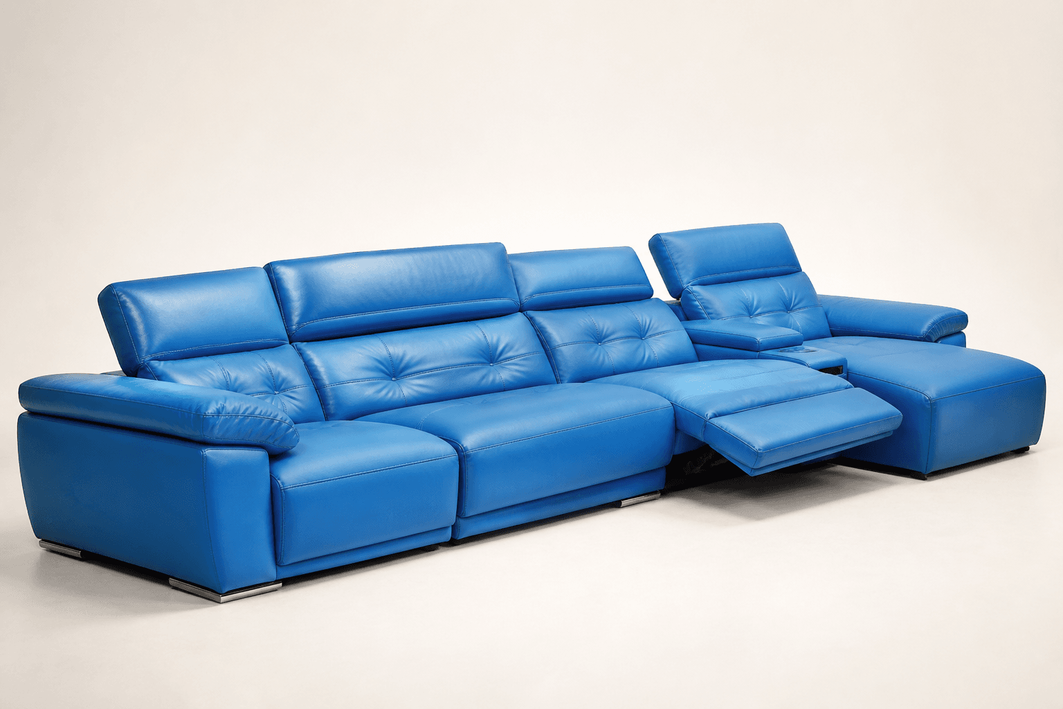 Versatil modular sofa lounger in cobalt blue